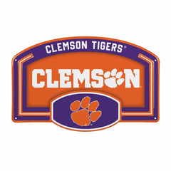 Clemson University USA Embossed Steel Wall Sign, 11" x 17" - Collegiate Home