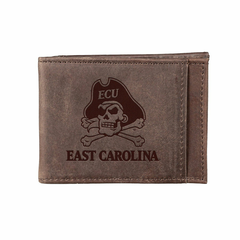 Front Pocket Wallet w/ RFID Blocking, East Carolina University, Brown - Collegiate Home
