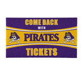 28" x 16" PVC Trapper Mat, Come Back with Tickets, East Carolina Unive - Collegiate