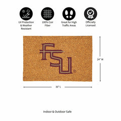 Florida State University Large Full Color Coir Mat, 36"x24" - Collegiate