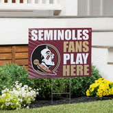 Florida State University Coroplast Yard Sign "Fans Play Here" - Collegiate Home