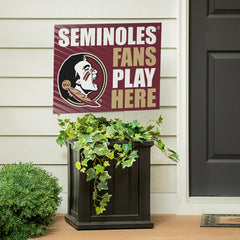 Florida State University Coroplast Yard Sign "Fans Play Here" - Collegiate Home