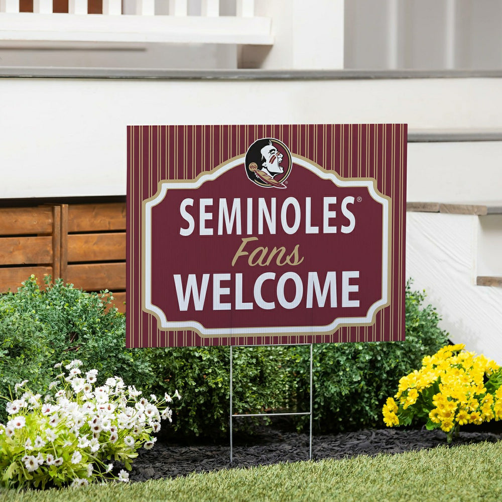 Florida State University Coroplast Yard Sign, "Fans Welcome" - Collegiate Home