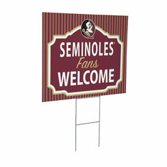 Florida State University Coroplast Yard Sign, "Fans Welcome" - Collegiate Home