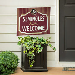 Florida State University Coroplast Yard Sign, "Fans Welcome" - Collegiate Home