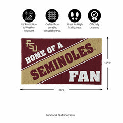 Florida State University, PVC Mat COLOR, Home of a Fan - Collegiate