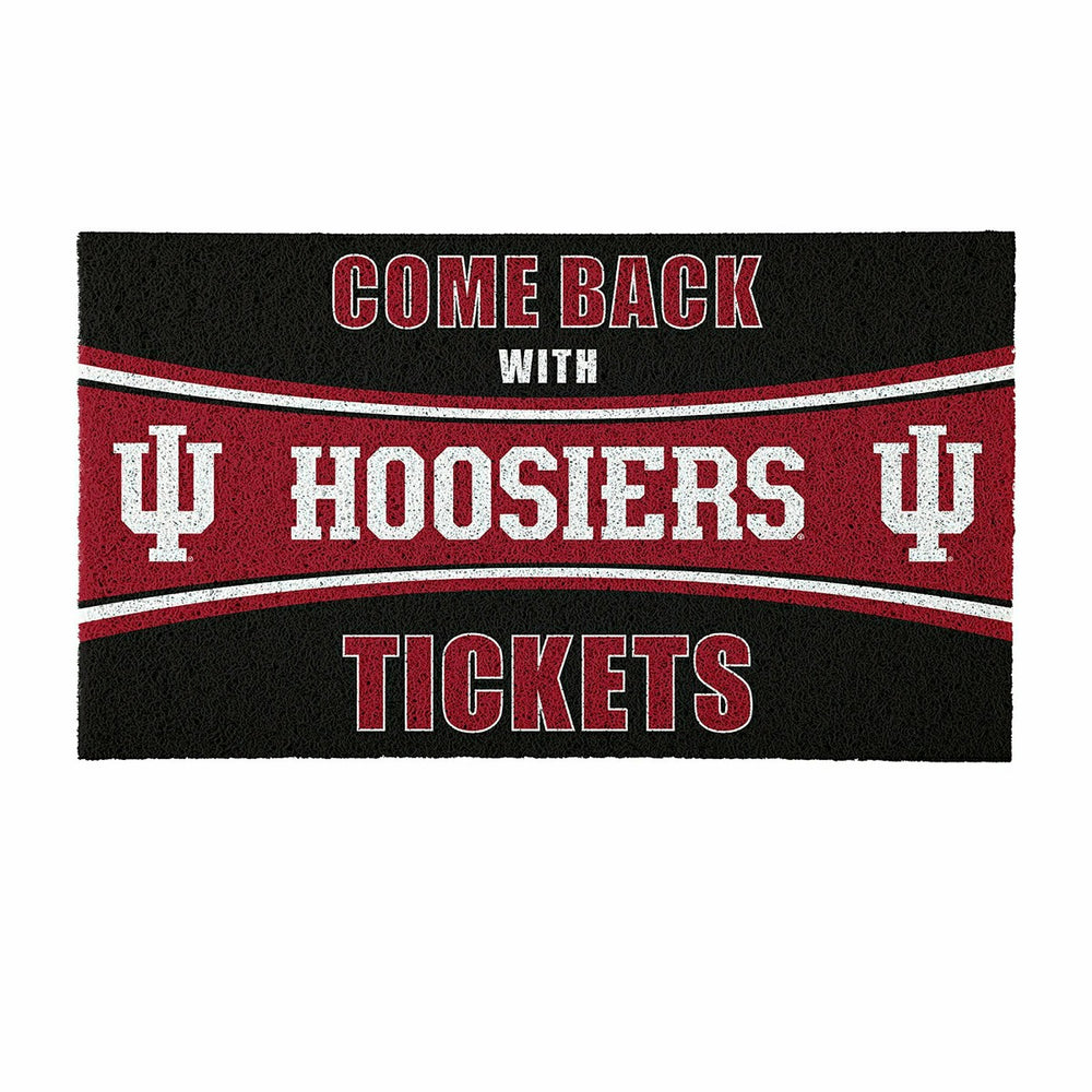 28" x 16" PVC Trapper Mat, Come Back with Tickets, Indiana University - Collegiate