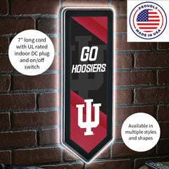 LED Wall Decor, College Football Pennant, Indiana University - Collegiate Home