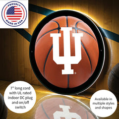 LED Wall Decor, Round, Med, Indiana, Basketball - Collegiate Home