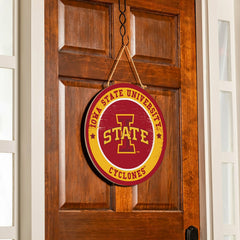 Iowa State University Round Door Décor with Hanging Rope, 18x18 - Collegiate Home