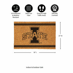 Iowa State University Large One Color Coir Mat, 36"x24" - Collegiate