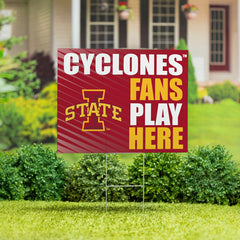 Iowa State University Coroplast Yard Sign "Fans Play Here" - Collegiate Home