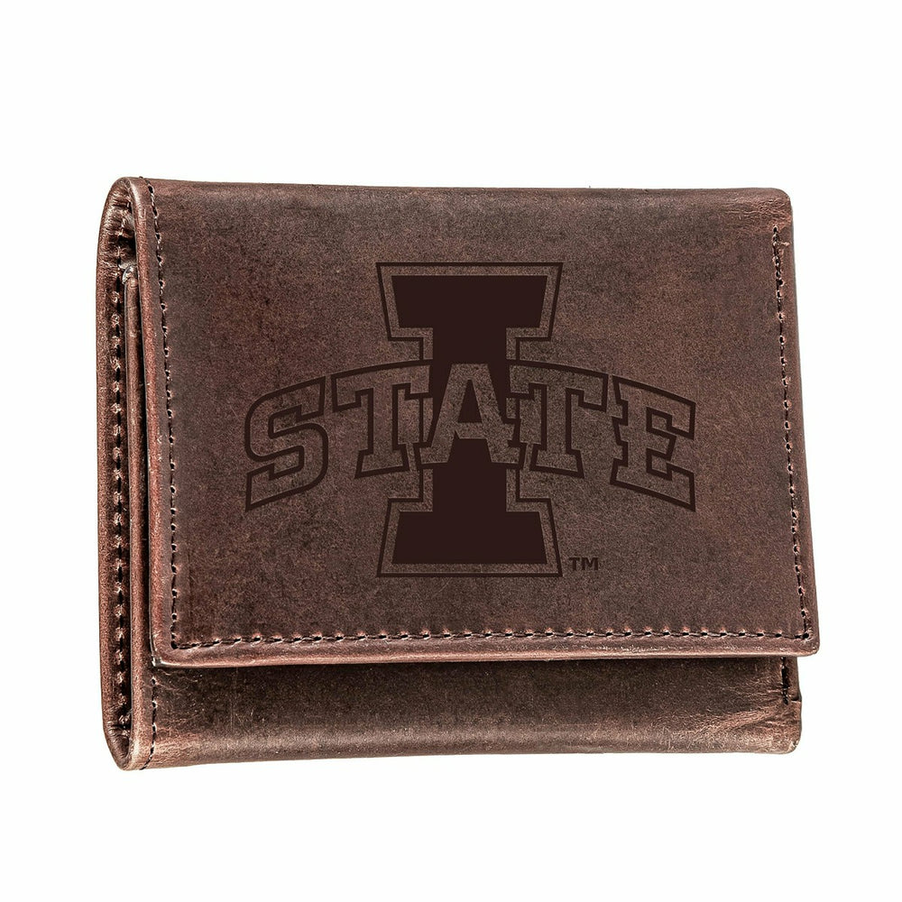 Iowa State University, Tri-Fold Wallet, Brown, CH, 100% Genuine Leathe - Collegiate Home