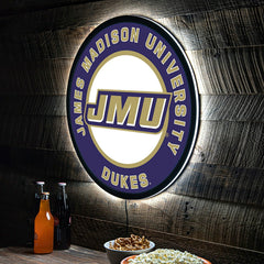 LED Wall Decor, Round, James Madison University - Collegiate Home