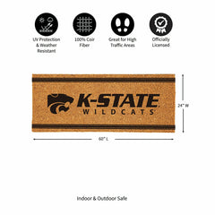 Kansas State University Extra Large One Color Coir Mat, 60"x24" - Collegiate
