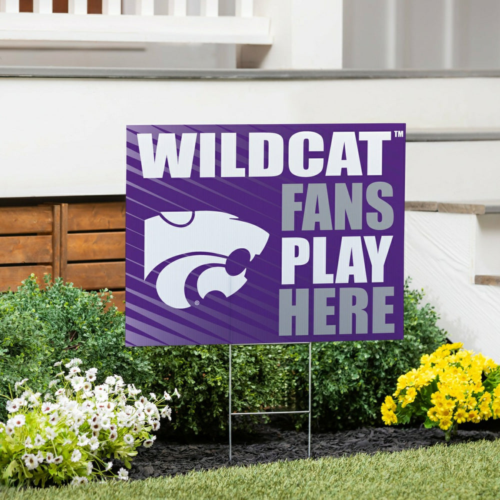 Kansas State University Coroplast Yard Sign "Fans Play Here" - Collegiate Home