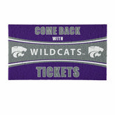 28" x 16" PVC Trapper Mat, Come Back with Tickets, Kansas State Univer - Collegiate