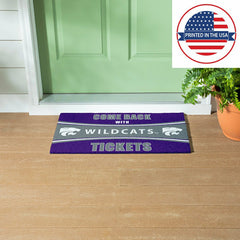 28" x 16" PVC Trapper Mat, Come Back with Tickets, Kansas State Univer - Collegiate