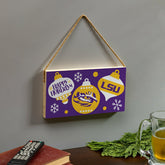 Louisiana State University Holiday Wood Wall Sign, 6x11 - Collegiate Home