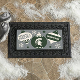 Michigan State University Holiday Flocked Coir Sassafras Switch Mat, 2 - Collegiate