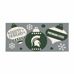 Michigan State University Holiday Flocked Coir Sassafras Switch Mat, 2 - Collegiate