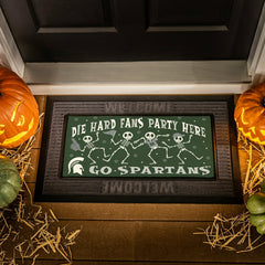 Michigan State University Flocked Coir Halloween Sassafras Switch Mat, - Collegiate