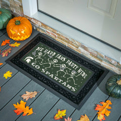 Michigan State University Flocked Coir Halloween Sassafras Switch Mat, - Collegiate
