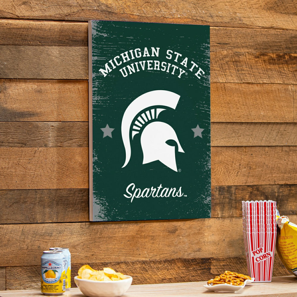 Michigan State University Wood Wall Sign, 16x24 - Collegiate Home