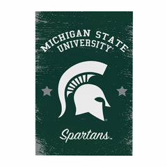 Michigan State University Wood Wall Sign, 16x24 - Collegiate Home