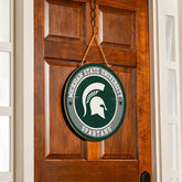 Michigan State University Round Door Décor with Hanging Rope, 18x18 - Collegiate Home