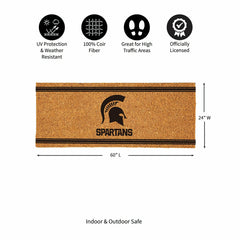 Michigan State University Extra Large One Color Coir Mat, 60"x24" - Collegiate