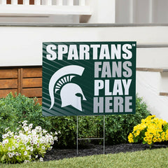 Michigan State University Coroplast Yard Sign "Fans Play Here" - Collegiate Home