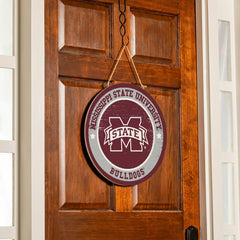 Mississippi State University Round Door Décor with Hanging Rope, 18x18 - Collegiate Home