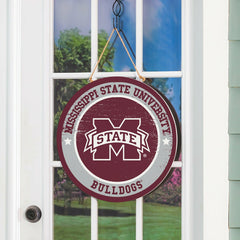 Mississippi State University Round Door Décor with Hanging Rope, 18x18 - Collegiate Home