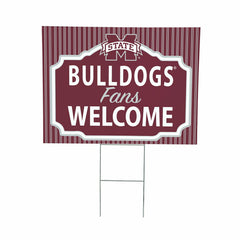 Mississippi State University Coroplast Yard Sign, "Fans Welcome" - Collegiate Home