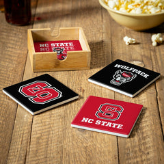 North Carolina State University Coasters and Caddy Set - Collegiate Home