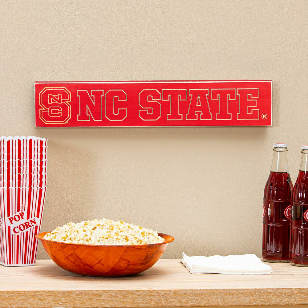 North Carolina State University Engraved Wood Sign, 3.5" x 18" - Collegiate Home