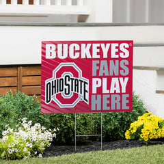 Ohio State University Coroplast Yard Sign "Fans Play Here" - Collegiate Home