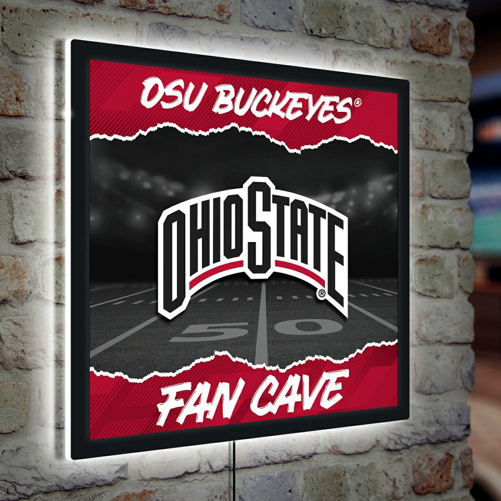 Ohio State University 23"H x 23"L LED Wall Decor, Edgelite, Square - Collegiate Home