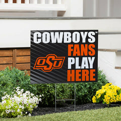 Oklahoma State University Coroplast Yard Sign "Fans Play Here" - Collegiate Home