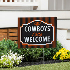 Oklahoma State University Coroplast Yard Sign, "Fans Welcome" - Collegiate Home