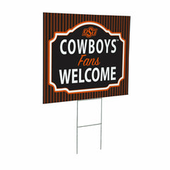 Oklahoma State University Coroplast Yard Sign, "Fans Welcome" - Collegiate Home