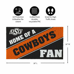 Oklahoma State University, PVC Mat COLOR, Home of a Fan - Collegiate