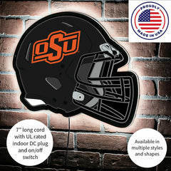 LED Wall Decor, Helmet, Oklahoma State University - Collegiate Home