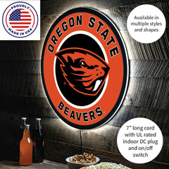 LED Wall Decor, Round, Oregon State University - Collegiate Home
