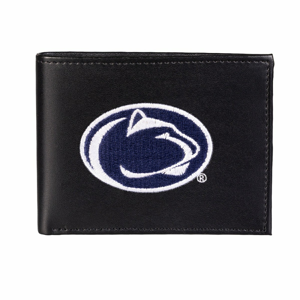Penn State Black Bi-Fold Embroidered Wallet w/ RFID Blocking - Collegiate Home