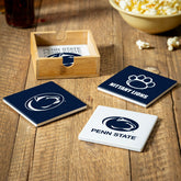 Penn State Ceramic Coasters Set, 4pcs with Wood Caddy - Collegiate Home