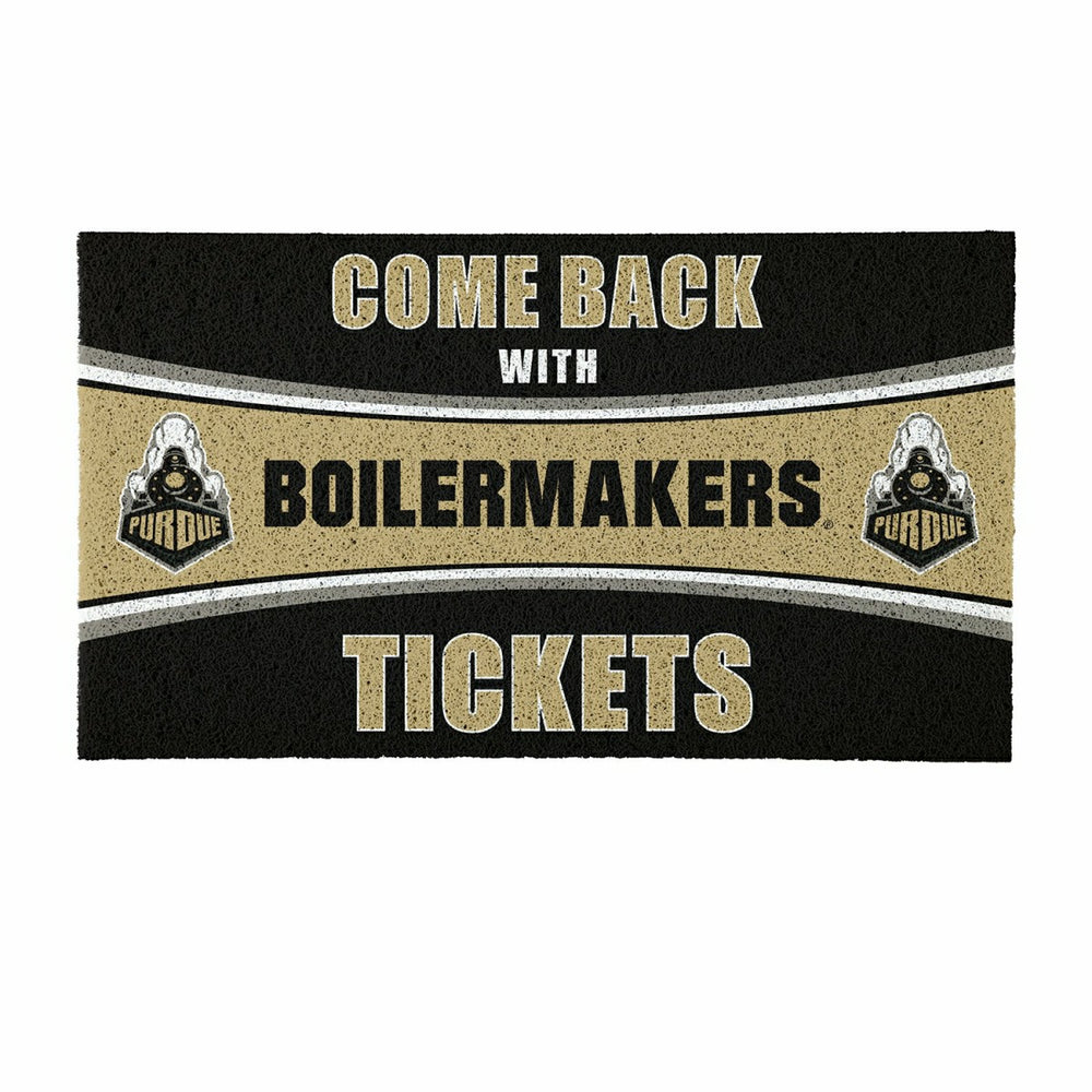 28" x 16" PVC Trapper Mat, Come Back with Tickets, Purdue University - Collegiate