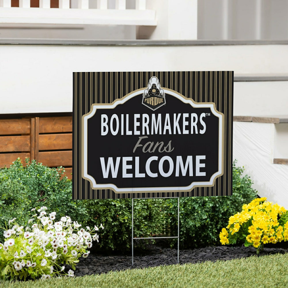 Purdue University Coroplast Yard Sign, "Fans Welcome" - Collegiate Home