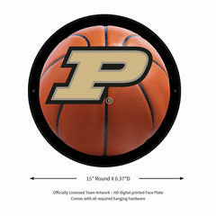 LED Wall Decor, Round, Med, Purdue University, Basketball - Collegiate Home